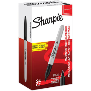 Sharpie -  ie permanente marker fijn, value pack van 24 stuks (20 + 4 gratis), zwart