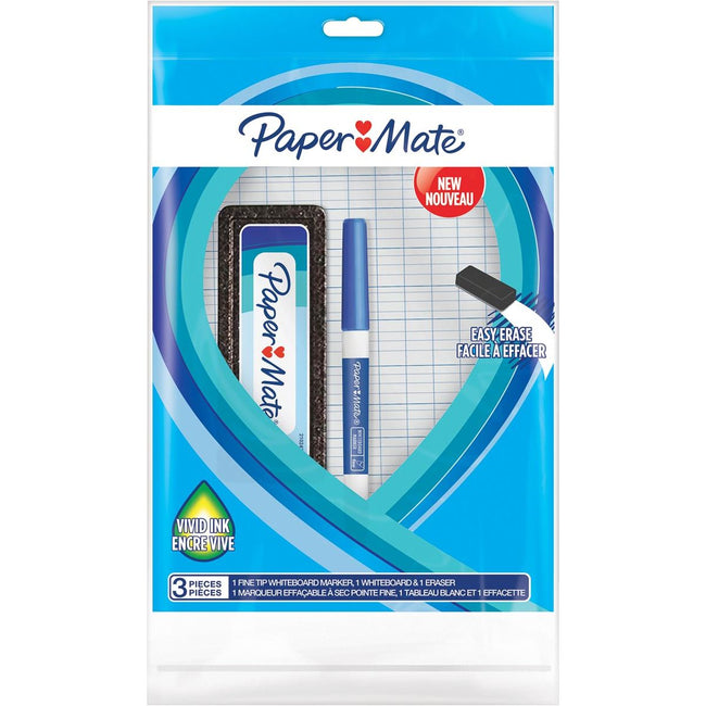 Paper Mate - whiteboardmarker met fijne punt, set van 3 stuks, blauw