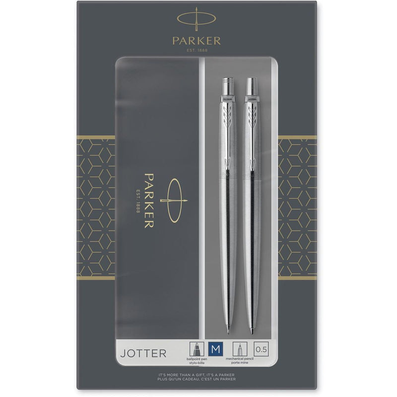 Parker -  Jotter giftbox duoset, balpen en vulpotlood, zilver CT