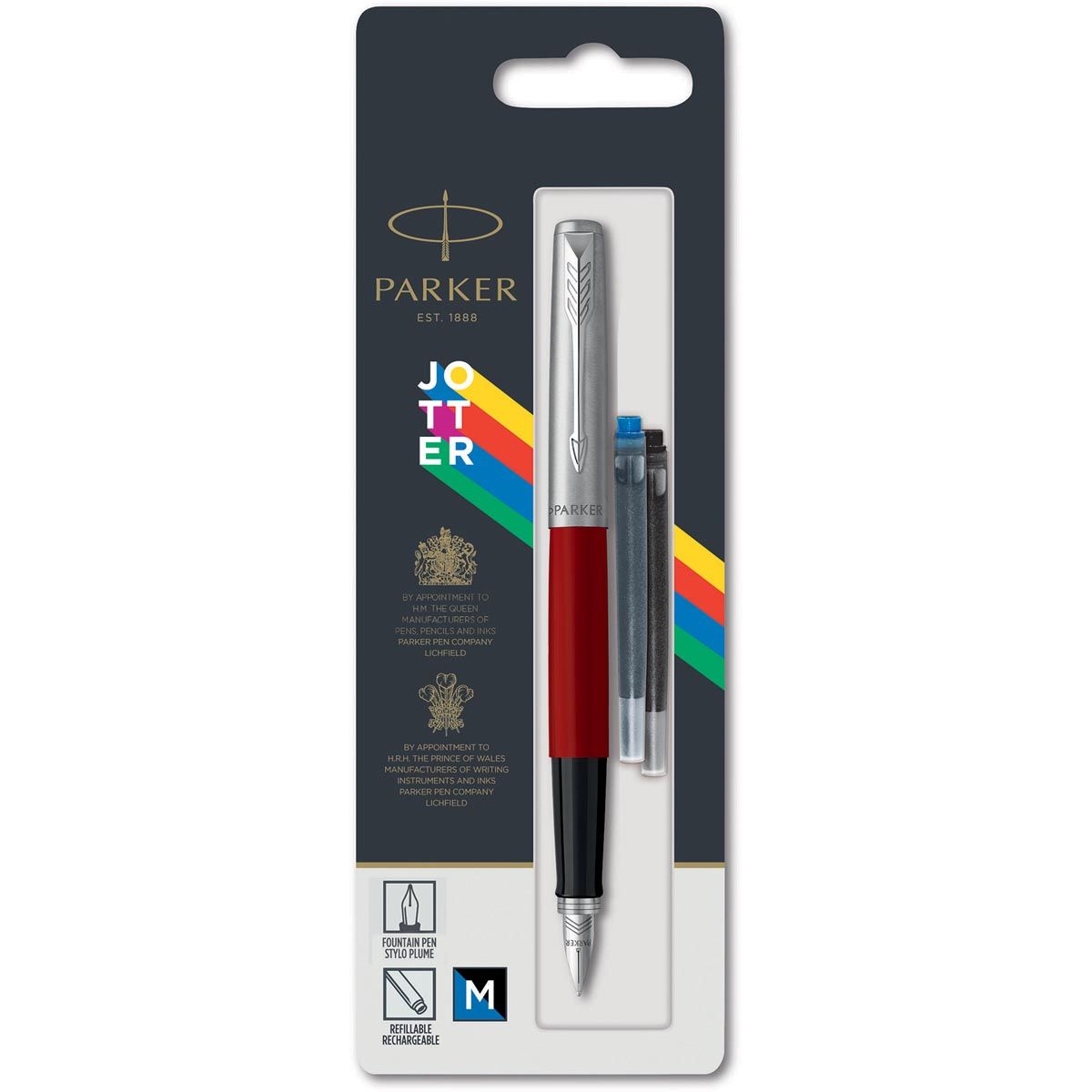 Parker -  Jotter Originals vulpen, rood, op blister