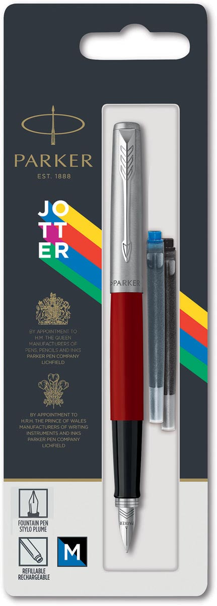 Parker -  Jotter Originals vulpen, rood, op blister