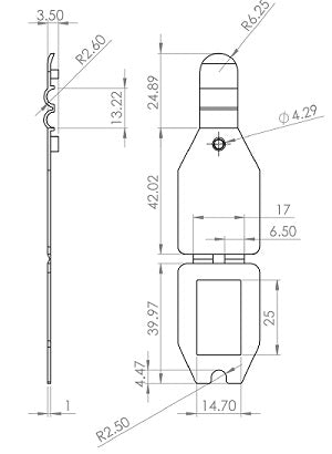 Klika - Scanvantje -Tasche transparent 25x27mm