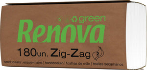 Renova - green paper towels, Z-fold, 2-ply, 180 sheets, pack of 20