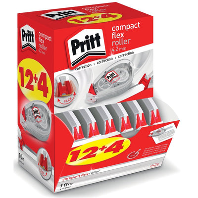 Pritt -  correctieroller Compact Flex 4,2 mm x 10 m, doos 12 + 4 gratis