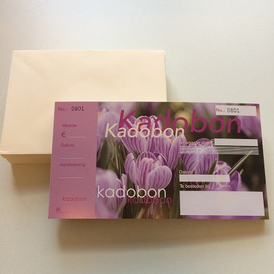 Klika - Cadeaubon bedrukt met crocus 50 stuks - 6 stuks