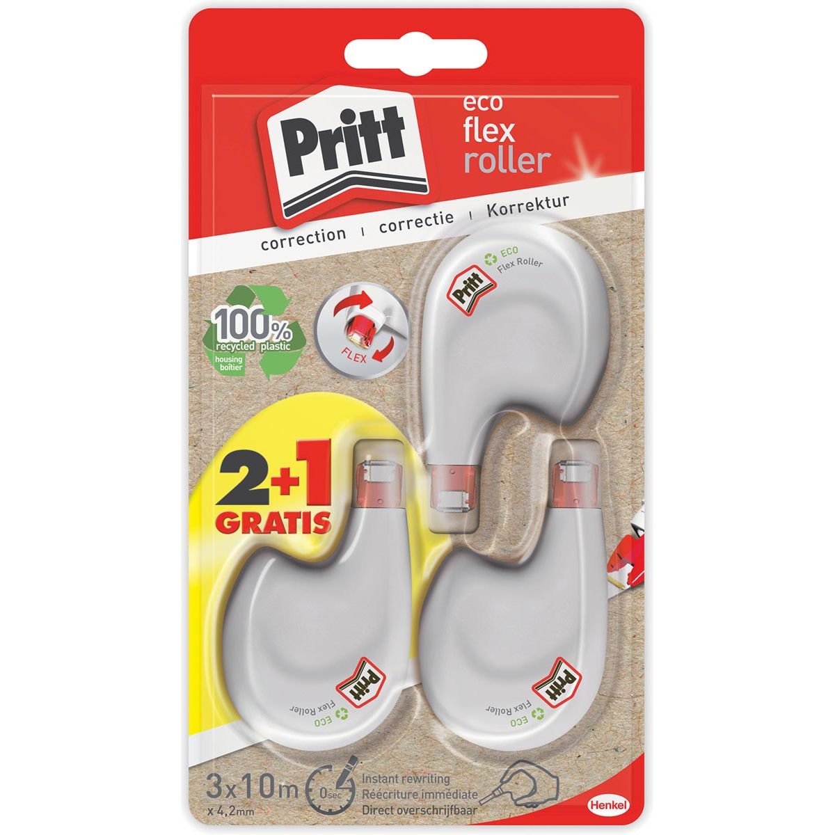 Pritt - Korrektur Moller Eco Flex, Blister 2 + 1 frei