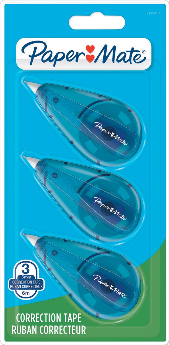Paper Mate -  correctieroller, blister van 3 stuks