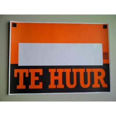 Klika -  Affiche TE HUUR afmeting 36x25cm 90 stuks