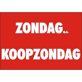 Klika -  Raambiljet groot ZONDAG as KOOPZONDAG