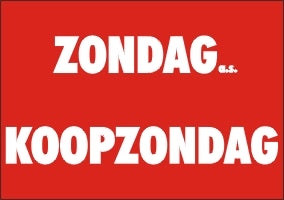 Klika -  Raambiljet groot ZONDAG as KOOPZONDAG