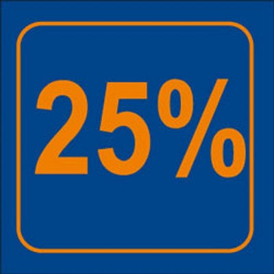 Klika -  Raambiljet 25% , afmeting 24x23 cm.