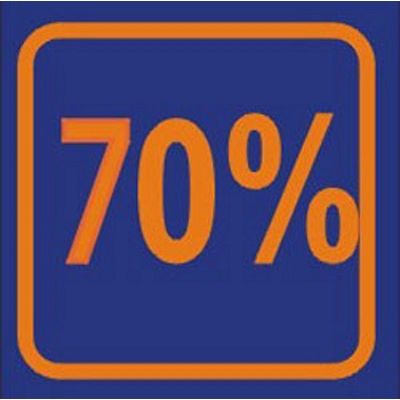 Klika - Biglietto vetrina 70%, misura 24x23 cm.