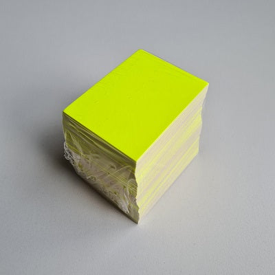 Klika - Prijskaart blanco fluor geel 6x8 cm 10013 stuks