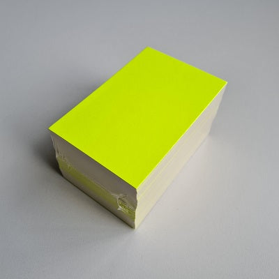 Klika - Tarjeta de precios en blanco amarillo flúor 8x12cm100uds