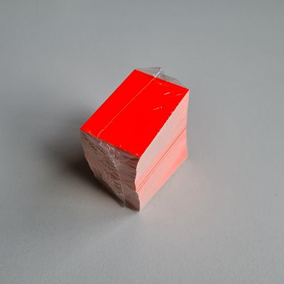 Klika - Price card blank fluoro red 8x12cm100 10 pieces