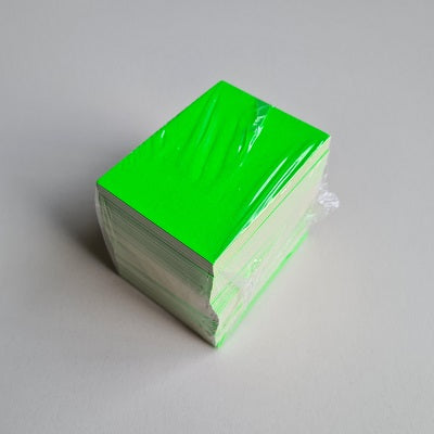 Klika - Tarjeta de precio en blanco verde fluor 6x8cm 100