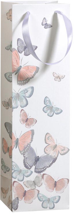 Klika -  Geschenkzak Tender Butterflies, voor fles, 38 x 10 x 10 cm