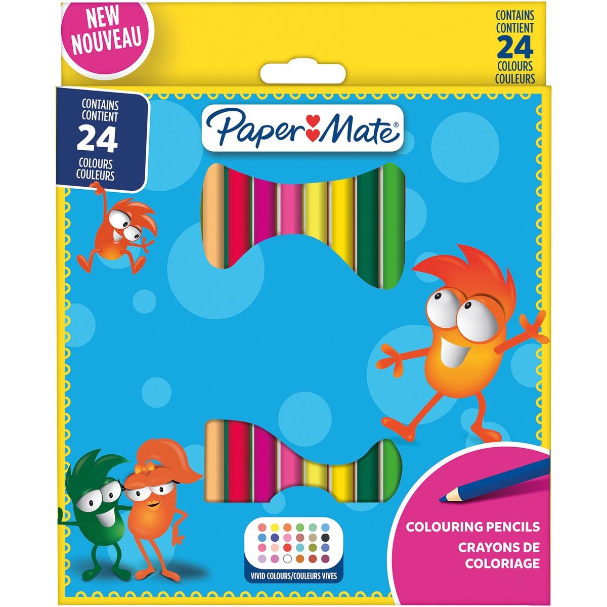 Paper Mate - Crayons de couleur, cloque de 24 pièces