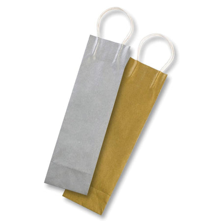 Folia - Kraftpapierbeutel für Flaschen, 110 g/m², Gold und Silber, 6er Pack