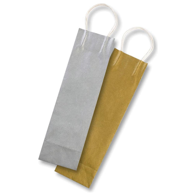 Folia - Folia Paper Kraft Bag für Flaschen, 110 g/m², Gold und Silber, Packung mit 6 Teilen