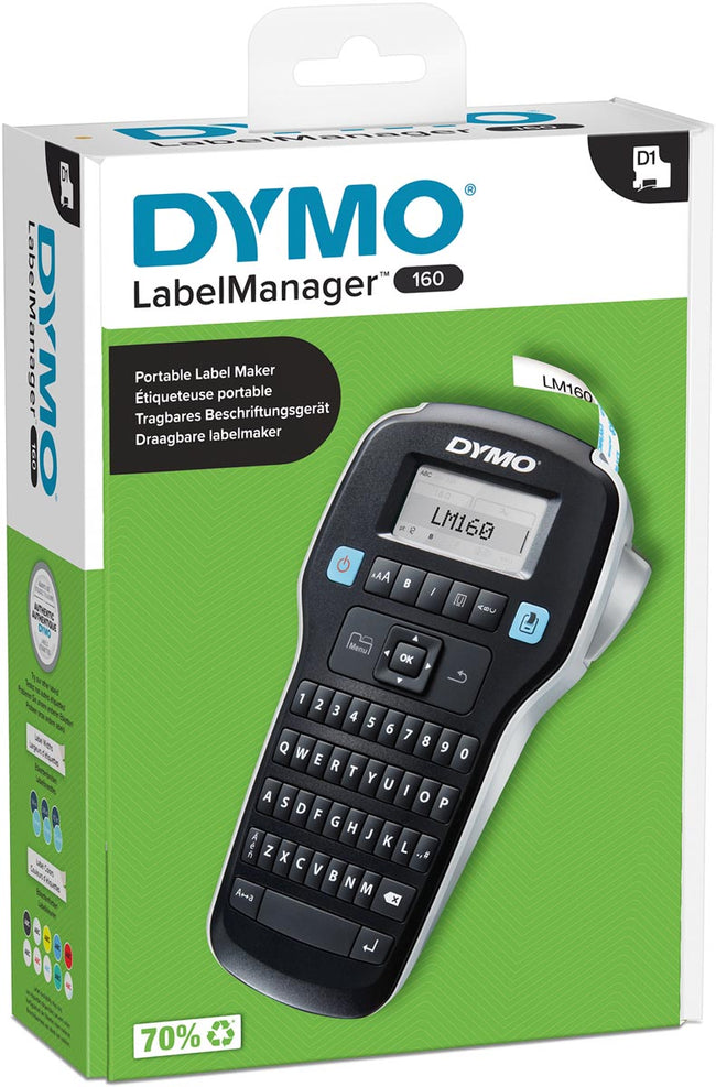 Dymo - Label printer LabelManager 160 portable qwerty 12mm black
