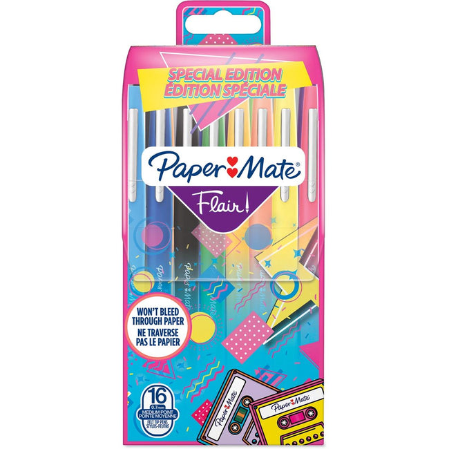 Paper Mate - Fineliner Flair retro mediano surtido blister de 16 piezas