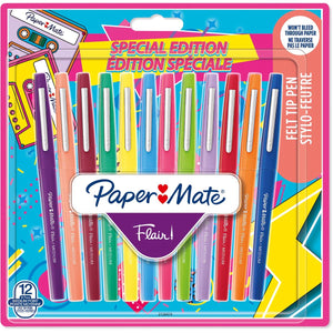 Paper Mate -  viltstift Flair Retro, blister van 12 stuks