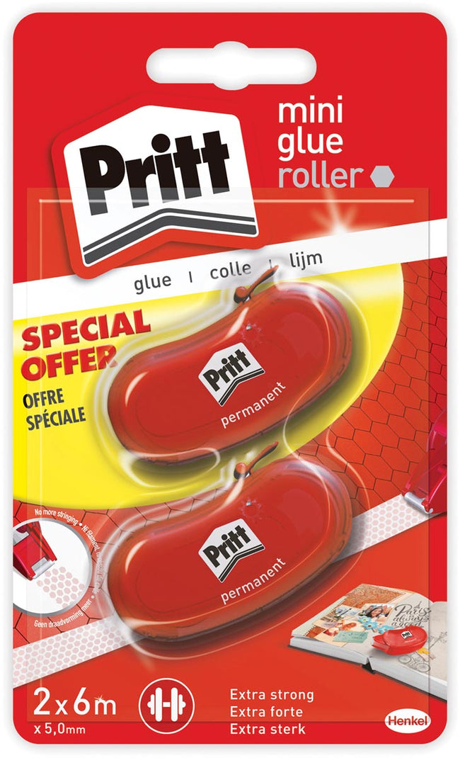 Pritt -Kleber -t -it Nachfüllung, Blase mit 2 Teilen (2. zum halben Preis)