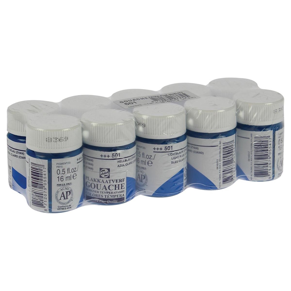 Talens -  plakkaatverf Extra Fijn flacon van 16 ml, lichtblauw (cyaan)