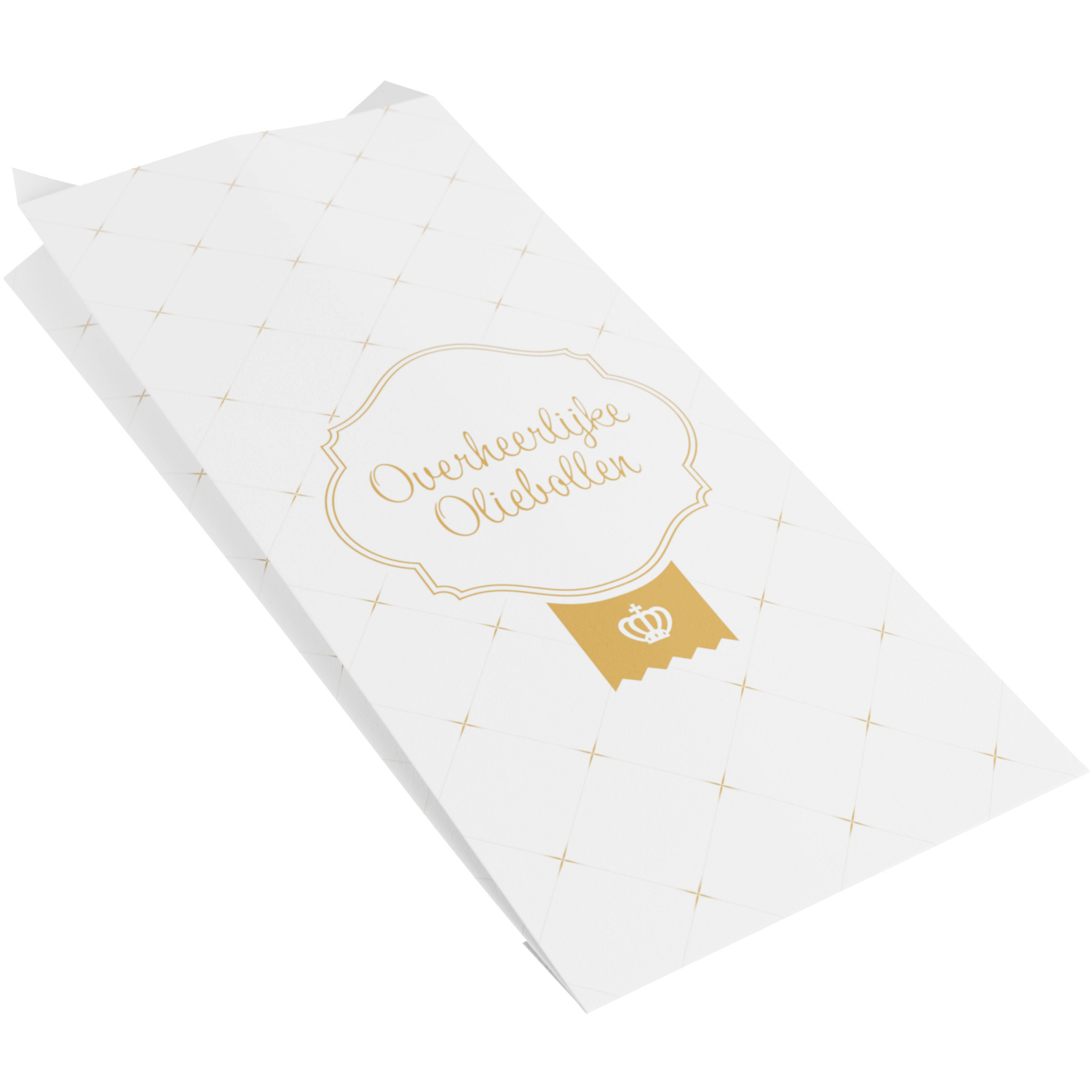 Klika -  Zak | Oliebollenzak | Ersatzpapier | 1 pond | 14/ 4x33cm | Overheerlijk | goud/wit | 10 kg