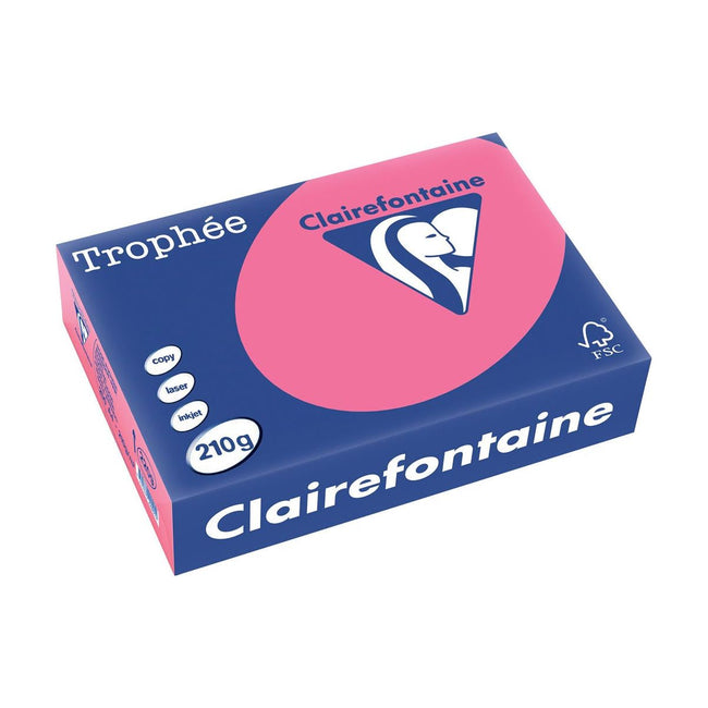 Clairefontaine - Intentes trophées, papier coloré, A4, 210 g, 250 feuilles, fuchsia