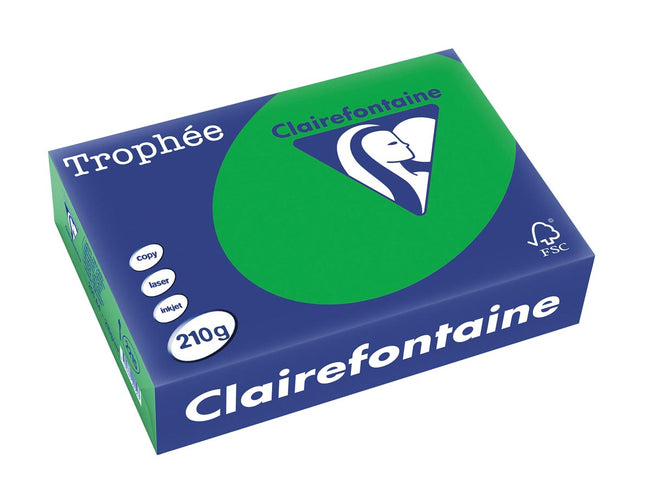 Clairefontaine - Trophée Intens, gekleurd papier, A4, 210 g, 250 vel, bijartgroen