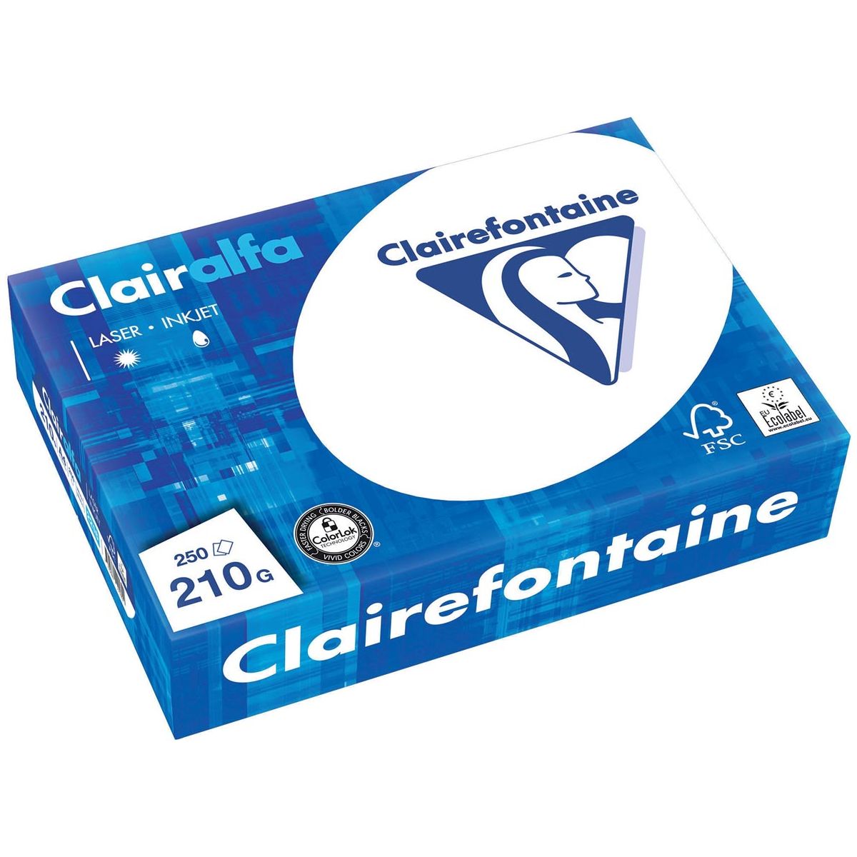 Clairefontaine - Clairalfa Präsentationspapier ft A4, 210 g, Pach von 250 Fil