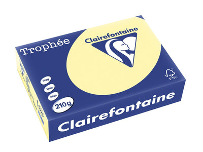 Clairefontaine -  Trophée tel, gekleurd papier, A4, 210 g, 250 vel, kanariegeel