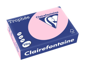 Clairefontaine -  Trophée tel, gekleurd papier, A4, 210 g, 250 vel, roze