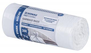 DONAU PROFESSIONAL -   vuilniszak, 12 micron, ft 56 x 44 cm, 20 liter, wit, pak van 20 stuks