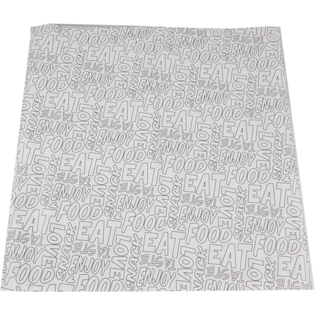 Klika -  Vel | hamburgervel | papier + Wax | 33x34cm | Words | 5000 stuks