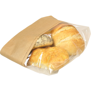 Klika -  Zak | Brood- en banketzak | Papier + PP | 16/ 5x34cm | bruin | 2000 stuks