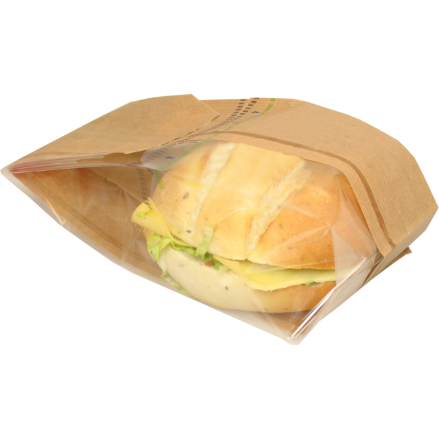 Klika - Zak | Brood- en banketzak | Kraftpapier + PET | 11/ 6x34cm | bruin | 1000 stuks