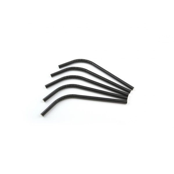 doblar pajita de papel negro ø8mm x 210mm 100 piezas