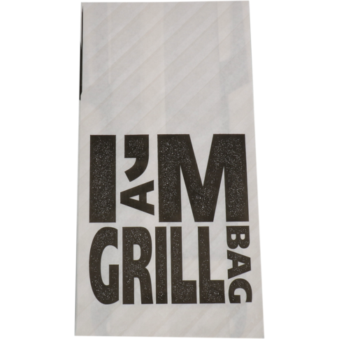 I'M Concept - Zak | Grillzak | Kraftpapier + PP | 17/ 7x34cm | I´m a grill bag | wit/zwart | 500 stuks