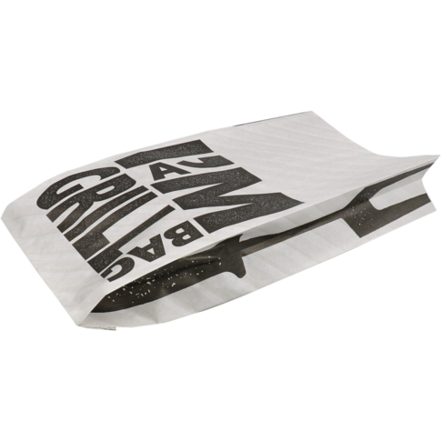 I'M Concept - Zak | Grillzak | Kraftpapier + PP | 17/ 7x34cm | I´m a grill bag | wit/zwart | 500 stuks