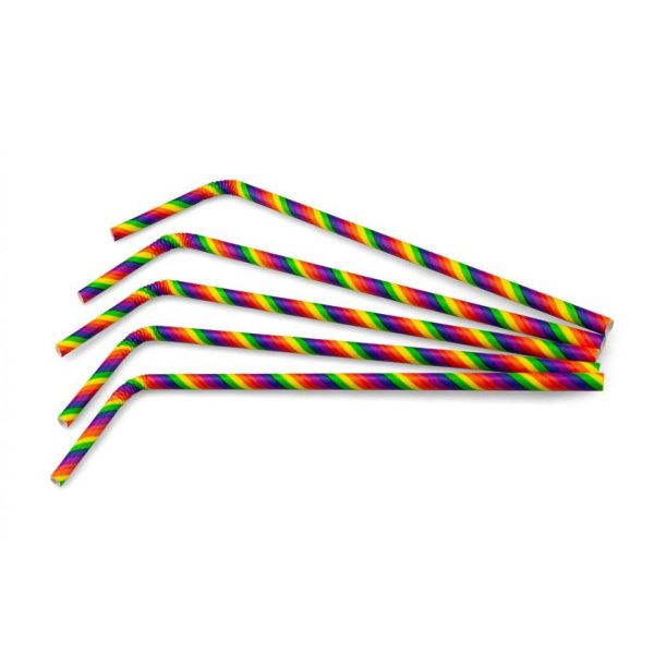 doblar pajita de papel arcoiris ø6mm x 240mm 200 piezas