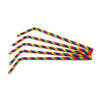 gebogenes Trinkhalmpapier Regenbogen ø6mm x 240mm 200 Stück