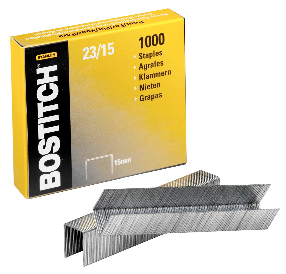 Bostitch -  nietjes 23-15-1M, 15 mm, verzinkt, voor B310HDS, 00540, HD-23L17, HD-12F