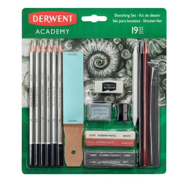 Derwent - Set da disegno in grafite Academy 19 pezzi | 10 pezzi