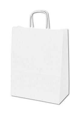 Klika - White paper carrier bag, dimensions 32x12x41cm