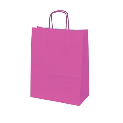 Klika -  Draagtas papier fuchsia -afm 18x8x24cm