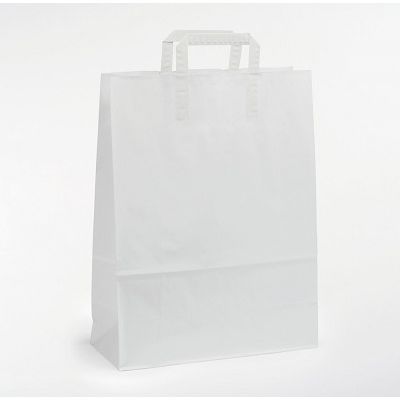 Klika -  Draagtassen wit kraft 22/10x38 250st