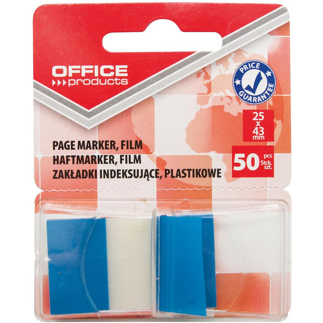 Office Products -   index, 25 x 43 mm, blister van 50 tabs, blauw